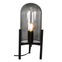 By Rydens Smokey Table Lamp, Black Matt/Smoke Grey