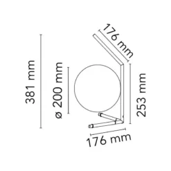 Flos IC Lights Tafel 1 Laag, Zwart -Tafellampen Verkoopwinkel flos ic lights table 1 low 12