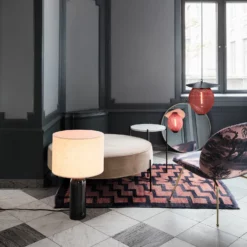 Gubi Gravity Tafellamp Klein, Grijs Marmeren / Canvas -Tafellampen Verkoopwinkel gubi gravity table lamp small grey marble 13