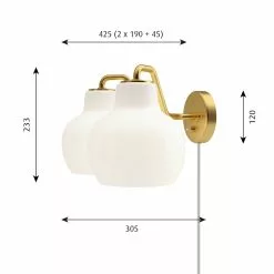 Louis Poulsen VL Ring Crown Wall 2x40 W, Brass -Tafellampen Verkoopwinkel louis poulsen vl ring crown wall brass 10