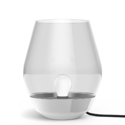 New Works Bowl Table Lamp, Stainless Steel/Clear
