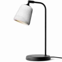 New Works Material Table Lamp, White Marble