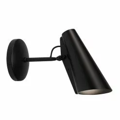 Northern Birdy Wandlamp Korte Arm, Zwart/Zwart