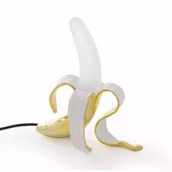 Seletti Banana Lamp Louie, White/Gold
