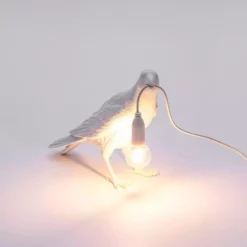 Seletti Bird Lamp Waiting, White -Tafellampen Verkoopwinkel seletti bird lamp waiting white 6