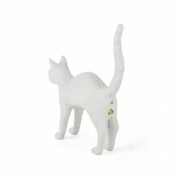 Seletti Jobby The Cat Lamp, White -Tafellampen Verkoopwinkel seletti jobby the cat lamp white 12 1