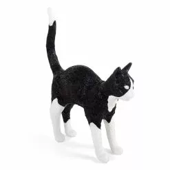 Seletti Jobby The Cat Lamp, Black/ White