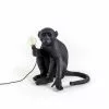 Seletti Monkey Lamp Buiten Zittend, Zwart