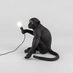 Seletti Monkey Lamp Buiten Zittend, Zwart -Tafellampen Verkoopwinkel seletti monkey lamp buiten zittend zwart 5
